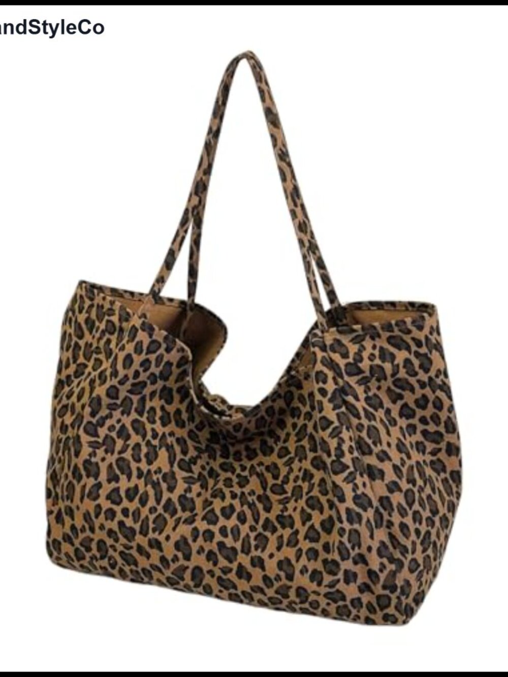 MakeMeChic Leopard Cheetah Oversize Tote Bag Shoulder Bag